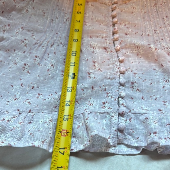 Sabo Skirt Puff Sleeve Top Medium Pink Floral Cottagecore Boho Prairie Ruffles - Picture 11 of 11